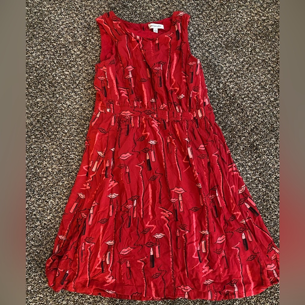 ModCloth Emily and Fin dress in Lipstick